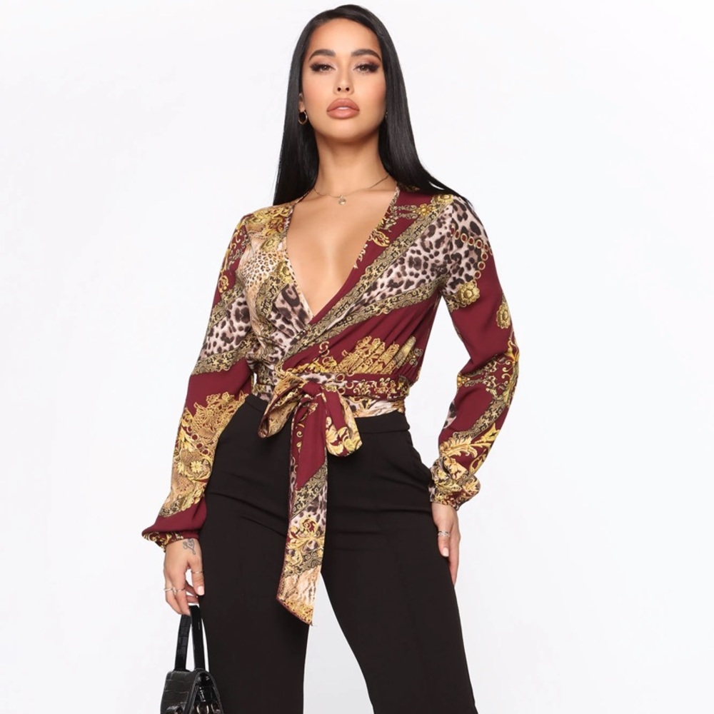 Burgundy top